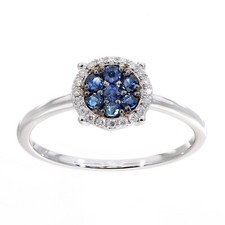 9ct White Gold Sapphire and