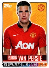 Topps Premier League 2014 Football Sticker - Man Utd Robin Van Persie 208