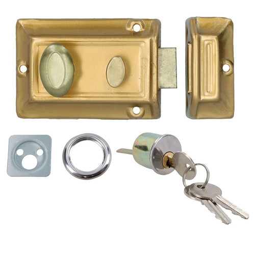 Door lock brass rim night - brass,