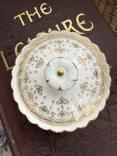 Rare Spode Fleur De Lys Gold Sugar Bowl & Lid 9.5 cm / 3.75” diameter