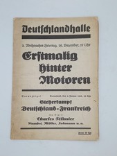 German Interwar Era Ephemera - Motor Sport Leaflet, Deutschlandhalle, Vintage