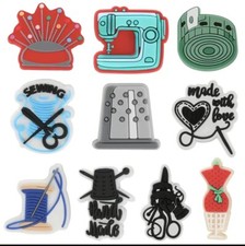 9 X Sewing Machine Shoe Charm Dressmaking Shoe Charms Suitable For Clogs Shoes
