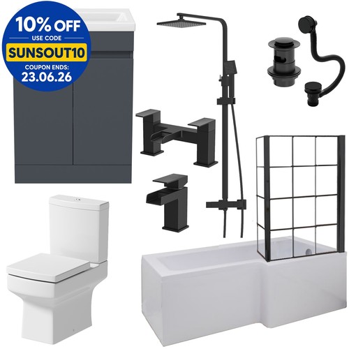 Complete bathroom suite black - suite,
