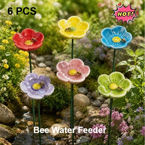 6pcs ceramic bee butterfly - ceramic,