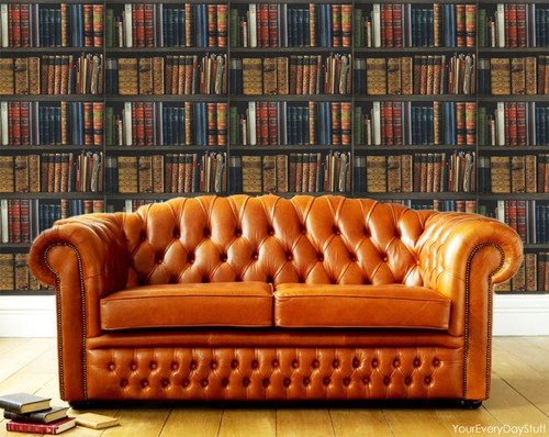 Vintage bookcase wallpaper - vintage,