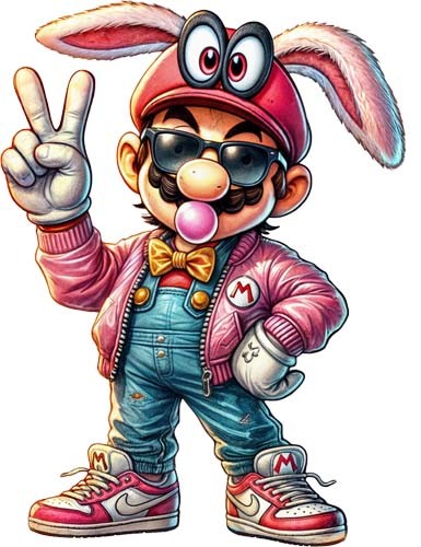 Colour easter mario wall art - easter,