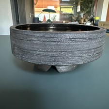 Vintage 1970s Clive Brooker Large Circular Footed Bowl / Ikebana In Black