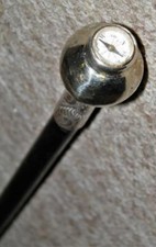 Vintage Petite Walking Stick/Dress Cane Hallmarked Silver Compass Top 1972 -