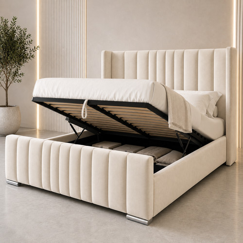 Luxury wingback panel ottoman - luxury,