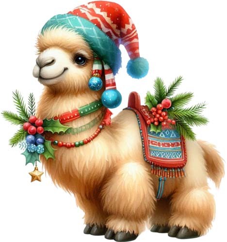 Christmas funny camel wall - camel, art