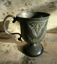 ANTIQUE PEWTER CHRISTENING MUG