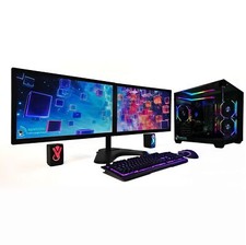 i7 Gaming PC 32GB RAM/500GB SSD/3TB HDD/WIN11/RTX 5060 8GB - 2x22" Monitors
