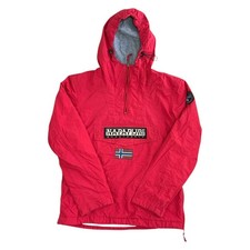 Napapijri Rainforest Anorak Jacket Pullover Winter Outdoor Red Mens Small