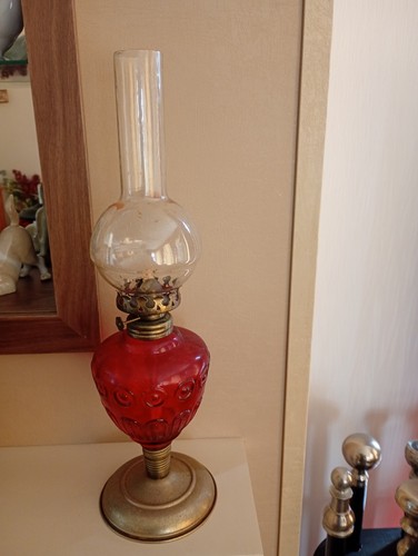 Antique cranberry glass oil - antique,