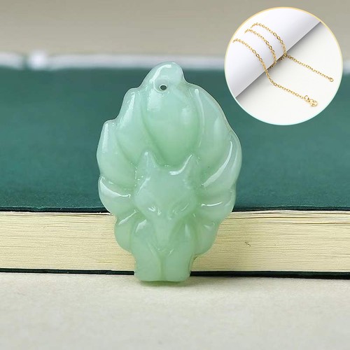 Nine tailed fox pendant - pendant, chain