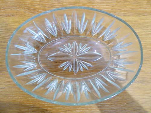 Glass oval dish for - oval, fruit