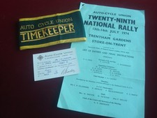 ORIGINAL 1974 AUTO-CYCLE UNION TIMEKEEPERS ARMBAND - POSTER