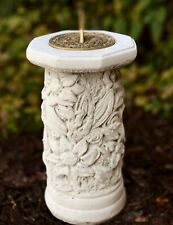 Modern outdoor sundial figurine Stone plinth sculpture Concrete garden decor