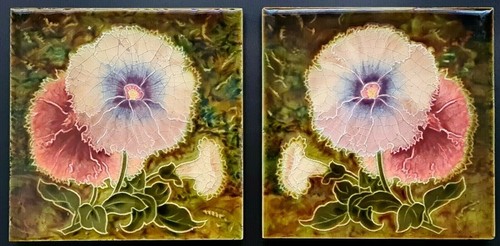Pair fireplace majolica - of,
