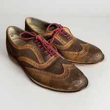 J Shoes Men's Brown Formal 100 % Leather Brogue Shoes UK 7 / EU 41 Charlie Fab