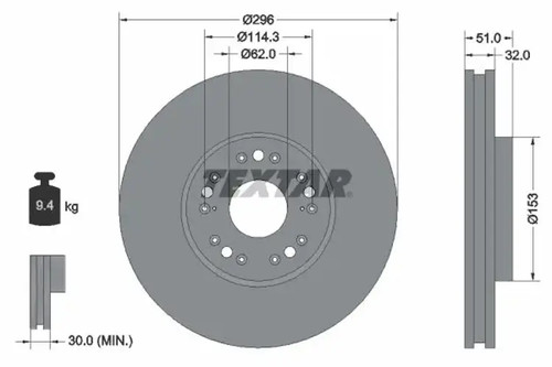 Brake disc internally - 2x,