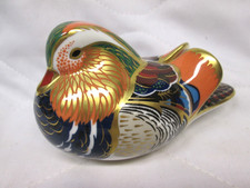 Beautiful Royal Crown Derby Paperweight Mandarin Duck with Gold Stopper.