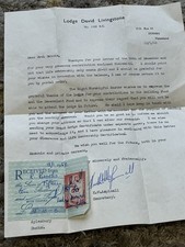 Masonic Lodge David Livingstone Letter Head 1959 Rare