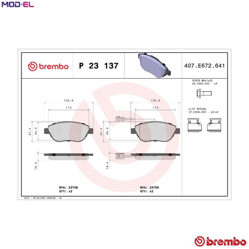 Brake pad set disc - pad, p