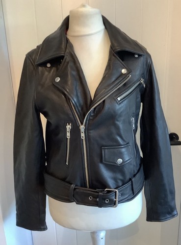 Real leather ladies biker - real,