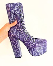 Original Vintage 1970s Glam Rock Platform Boots Shoes Sz 4uk