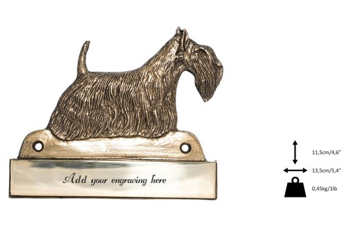Scottish terrier brass plate - scottish,