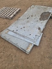 1 GALVANISED STEEL CHEQUER / CHECKER PLATE DURBAR USED CHOICE OF 6    8X4 approx