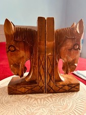 Pair Large Vintage Hand-Carved