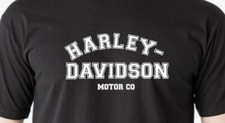 Varsity Harley Davidson CUSTOM Design T-Shirt Size UK L