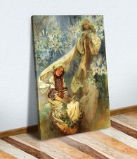 CANVAS WALL ART PAINTING PRINT WOMEN ART NOUVEAU Alphonse Mucha Madonna Lillies