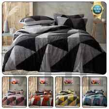 Teddy Shapes Fleece Duvet Cover Set Thermal Quilt Bedding With Pillow Cases