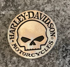 Harley Davidson fridge magnet, Chrome skull design 45mm diameter