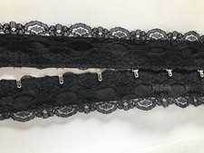 Hook & Eye Tape Fastening  Trim Cotton Lace Corsets Basques Cosplay 60mm Black