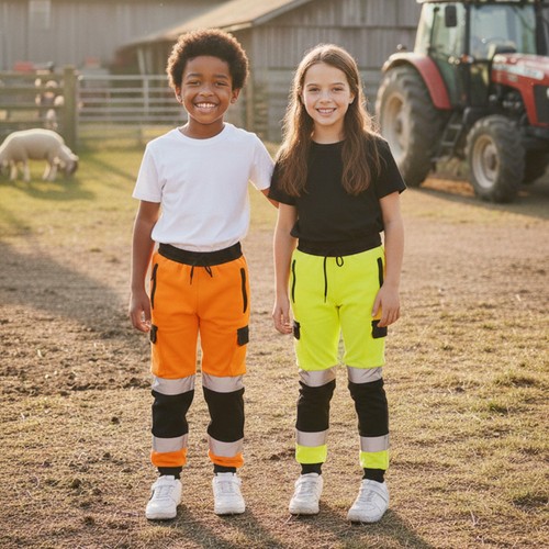 Kids vis joggers - hi,