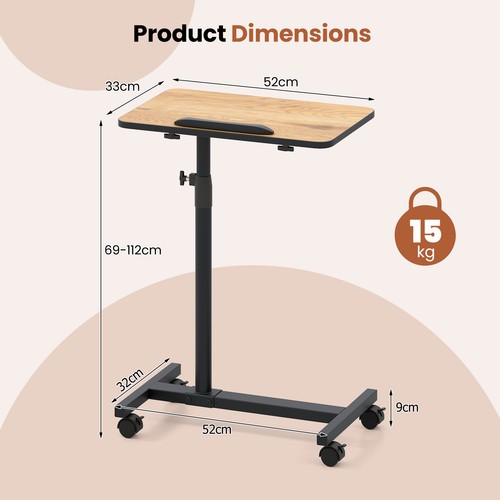Tilting overbed table bedside - overbed,