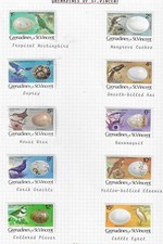 St Vincent 1978 BIRDS & Eggs issue 1c - $2 (2 scans) Mint hinged