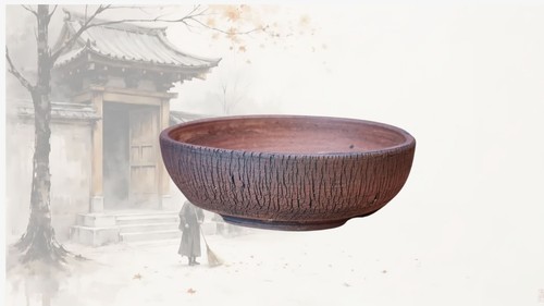 Shallow rustic crackle bonsai - rustic,
