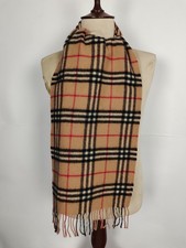 Burberry genuine vintage Nova check Camel 100% Lambswool winter Scarf Scarves