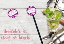 PERSONALISED Cocktail Stirrers Wedding Party Hen Birthday