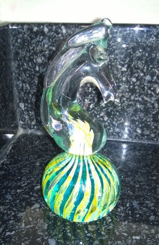 Vintage mdina glass green - glass,