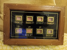 Antique  butlers servants bell indicator box  8 windows