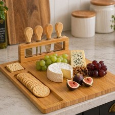 Bamboo Cheese Board Set Wooden