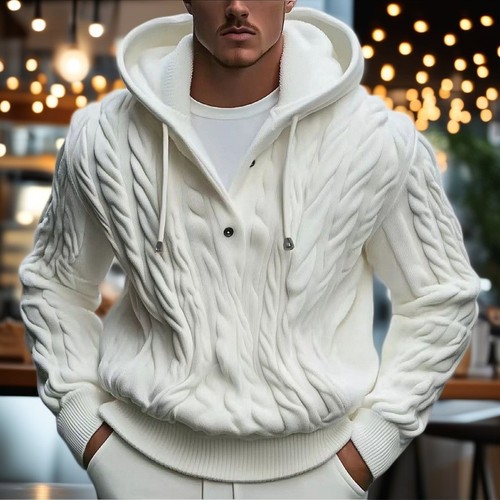 Mens knitted hoodie workout - knitted,