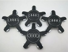 135mm STAR STYLE ALLOY WHEEL CENTRE CAPS 4F0601165N BLACK AUDI A3 A4 A5 A6 A7 A8
