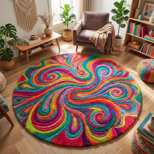 Colorful abstract hand - hand, tufted